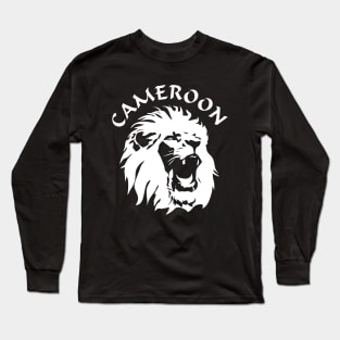 Roaring Lion Face - Cameroon Long Sleeve T-Shirt